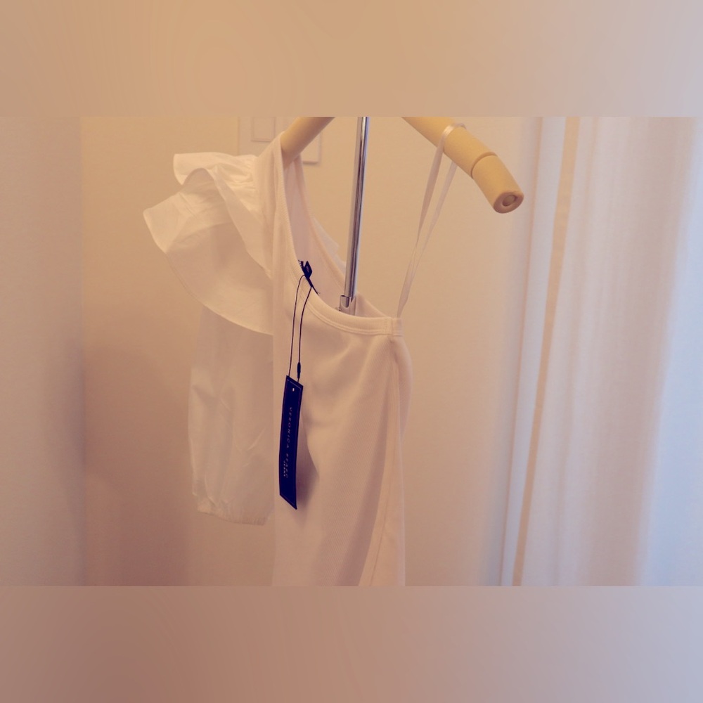 •VERONICA BEARD •Diantha One-Sleeve Ruffled Poplin •New w/Tags •Size: Small - Picture 7 of 8
